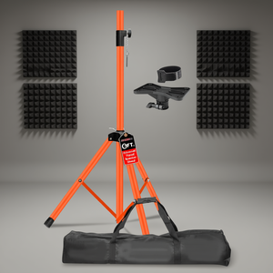 Supporto per monitor arancione da 72 pollici, treppiede regolabile in acciaio con borsa per il trasporto, per uso in studio - Product Image 2
