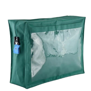 Sac de voyage et de dépôt bancaire sécurisé en bâche imperméable antivol avec fermeture éclair et serrures pour argent liquide et caisse enregistreuse - Product Image 1