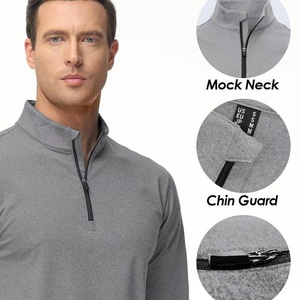 Chemises de golf légères pour hommes, doublées, en tissu chiné, à manches longues, avec fermeture éclair 1/4, pour l'été, logo personnalisé - Product Image 6
