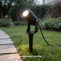 Projecteur de jardin LED COB en aluminium imperméable moderne pour extérieur 180 °   Support double réglable pour éclairage de chemin de villa