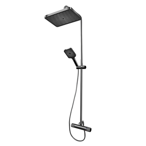 Juego de Ducha Moderno de Acero Inoxidable de Alta Gama OLM-HS030, Color Bronce Mate Gris, Ducha Termostática a Presión con Cascada - Product Image 1