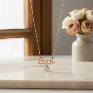 Collar de Plata de Ley 925 Hecho a Mano al por Mayor con Diseño de Herradura y Letra de la Suerte Turca - Product Image 3