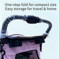 Poussette pour animaux de compagnie JXB à quatre roues, pliable, pour l'intérieur et l'extérieur, avec suspension et grand panier