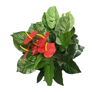 Plantas Artificiales <span class=keywords><strong>de</strong></span> Fábrica, 18 Palmeras Rojas, 12 Plantas Artificiales <span class=keywords><strong>de</strong></span> <span class=keywords><strong>Oreja</strong></span> <span class=keywords><strong>de</strong></span> <span class=keywords><strong>Elefante</strong></span> con 12 Ramas, Pequeña <span class=keywords><strong>Planta</strong></span> Artificial en Maceta para Decoración del Hogar - Product Image 5