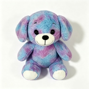 Customized Tie-dye dog plush toy, blue purple puppy stuffed animal, fluffy sitting dog plush, cute big-eyed puppy plushie - Product Image 2