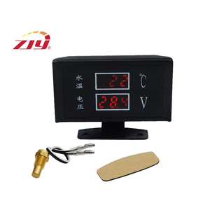 Zjy Chất Lượng Cao Phổ 2 Chức Năng 12V/24V Tự Động Xe Vôn Kế Điện Áp Meter + Nhiệt Độ Nước Đo Nhiệt Kế - Product Image 1