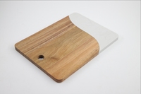 COSEN Eco-vriendelijk Scandinavisch design marmeren acacia rechthoekig kaasplank fruit snijplank 4-delige set gepersonaliseerde gravure