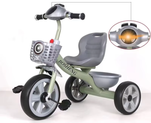 รถสามล้อเล็กๆน้อยๆที่ออกแบบใหม่พร้อมแป้นถีบเบาะหลังสำหรับเด็กรถสามล้อไฟดนตรีสำหรับเด็กเดินทาง - Product Image 6