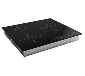 Poêle commercial encastré avec plaque vitrocéramique à mélange électrique 3 zones à infrarouge et à induction - Product Image 1