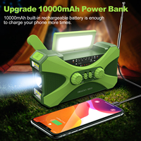 Sai Jia 10000mAh lampe de poche LED Rechargeable AM/FM Internet Radio alarme d'urgence liquidation manivelle à énergie solaire Radio Portable