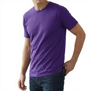 T-shirt décontracté noir à manches courtes et col rond pour homme, coupe classique, 100 % coton, couleur unie, jersey tricoté, teint uni 2027 - Product Image 4