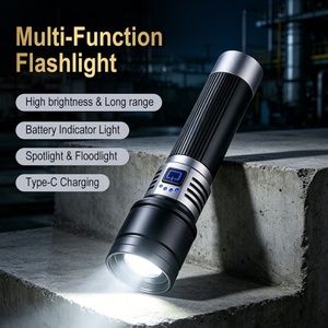 Linterna Táctica LED Láser Blanca Súper Brillante, 5 Modos, Zoom Ajustable, Recargable, Potente, para Emergencias en el Hogar - Product Image 2