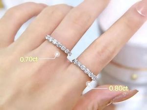 Xinfly CLASSIC ROW 18K แหวนเพชรธรรมชาติแท้ FG ครึ่งนิรันดร์ - Product Image 5