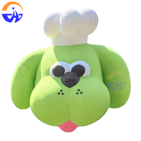 Model Anjing Koki Tiup Chenghuang Inflatable Oxford Green, Model 013XL - Hiasan Gantung Dekoratif untuk Restoran