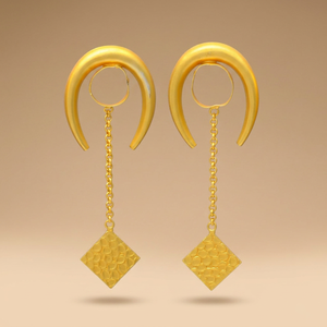 Boucles d'oreilles créoles luxueuses plaquées or, fabriquées en acier inoxydable et en argent Tai, boucles d'oreilles artisanales avec pierres précieuses - Product Image 3