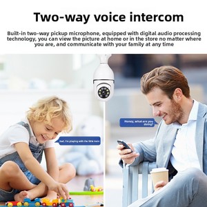 <span class=keywords><strong>Telecamera</strong></span> Lampadina E27 HD con Visione Notturna a Colori, Rotazione <span class=keywords><strong>360</strong></span>°, Wi-Fi Wireless, Audio Bidirezionale, Rilevamento Movimento, <span class=keywords><strong>Telecamera</strong></span> di Sicurezza Domestica - Product Image 2