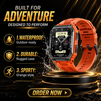 Montre connectée de sport en plein air Nx6 1,95 pouce avec appels Bluetooth, étanche IP68