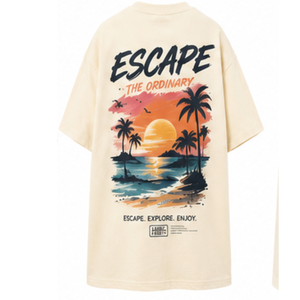 Oversized Cotton T Shirt Quick Dry Front Logo Crew Neck Half Sleeve Casual Summer Beach Streetwear Unisex ODM - Product Image 3