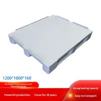 Paleta Europea Gris UGET, Paleta de Plástico Plana de 3 Niveles con Cubierta, Tipo de Una Sola Cara