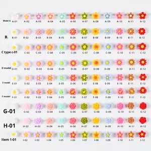 Đầy Màu sắc Tiny nhựa hoa cabochons, Mini phẳng trở lại nhựa embellishments cho Diy đồ trang sức, hàng thủ công, và phụ kiện - Product Image 2