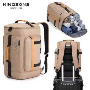 Kingsons Large Capacity Travel <b>Backpack</b> Water Resistant Outdoor Sports Unisex Khaki Casual <b>Backpack</b> - Product Image 5