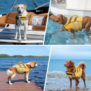 เสื้อชูชีพสำหรับสัตว์เลี้ยงคุณภาพพรีเมียม ขายดี ทนทาน พร้อมวัสดุโฟม EPE ที่มีแรงลอยตัวสูง เหมาะสำหรับสุนัขว่ายน้ำ - Product Image 5