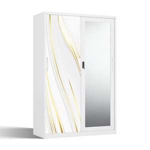 Armario Metálico con Puertas Corredizas con Espejo de 1200 mm y Patrón Impreso para Almacenamiento en el Dormitorio - Product Image 2