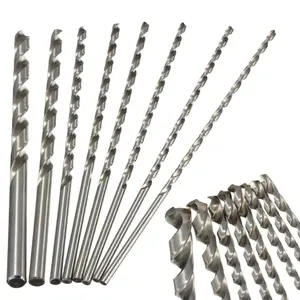 8 brocas helicoidales extralargas de 200mm para juegos de herramientas de vástago recto de acero, joyería de plástico de madera y aluminio de 2mm - 7mm