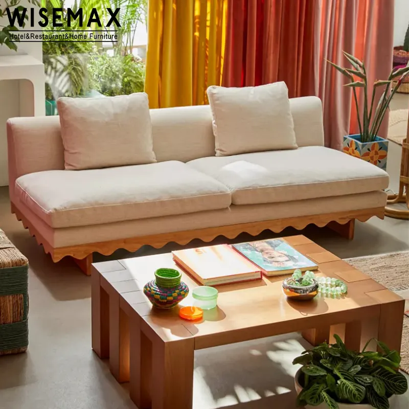 WISEMAX – mobilier de salon en tissu, canapé inclinable au Design moderne, double canapé avec pieds en bois, vente en gros