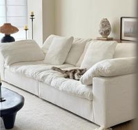 Canapé modulaire en mousse haute densité, compressé sous vide dans une boîte, sectionnel en tissu sans cadre pour appartement, non assemblé