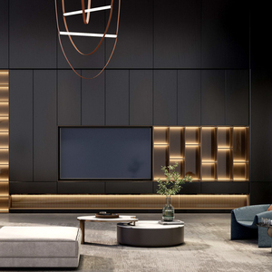 Modern TV Cabinet Wooden Panel with Multi-Use <strong>Console</strong> <strong>Table</strong> for Living Room Bedroom Hotel Dining <strong>Storage</strong> Solution - Product Image 4