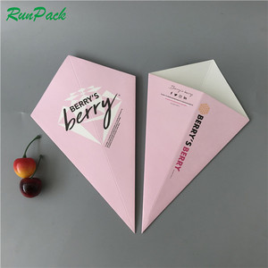 Runxing custom logo printing <strong>bubble</strong> <strong>waffle</strong> paper <strong>cones</strong> disposable anti-humidity and greaseproof coating  kraft paper - Product Image 2