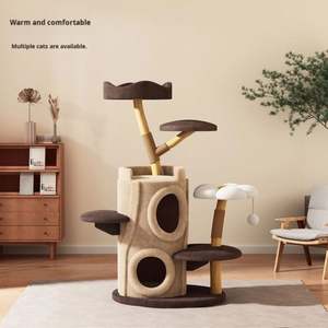 กรอบไม้สำหรับแมวปีนเขาบ้านต้นไม้ของเล่นแมวรังนกของเล่นแบบบูรณาการที่อบอุ่นในฤดูหนาวประหยัดพื้นที่บรรจุภัณฑ์แบบกล่องของเล่นสำหรับแมวในครัวเรือน - Product Image 2