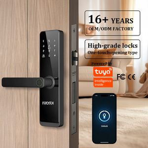 Serratura Intelligente per <span class=keywords><strong>Porta</strong></span> in Legno con Maniglia Digitale Biometrica WiFi Tuya TTLock per Camera da Letto Interna - Product Image 1