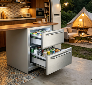 Refrigerador innovador de acero inoxidable Vanace energéticamente eficiente con controles inteligentes refrigeradores de doble cajón - Product Image 1
