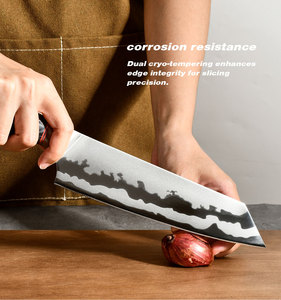 Ensemble de 8 couteaux de chef modernes en acier inoxydable avec porte-couteau magnétique en bois d'acacia <span class=keywords><strong>Kit</strong></span> d'accessoires de cuisine - Product Image 3