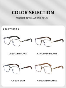 2025 79003 Kare Optik Çerçeveler Erkekler İçin Ahşap Saplı Gözlük Çerçeveleri Klasik Retro Moda Şeffaf Lensli Gözlük Çerçeveleri - Product Image 6