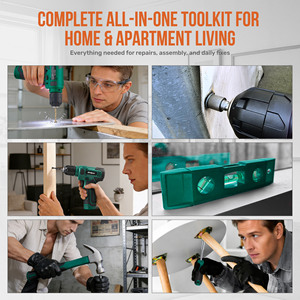 Juego de herramientas de taladro inalámbrico de 8V de 102 piezas Hi-Spec con puntas de destornillador y accesorios para reparaciones en el hogar. - Product Image 4