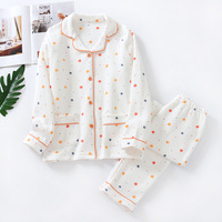 Ensemble de pyjamas en coton avec col rabattable, printemps automne, pyjamas personnalisés pour femmes