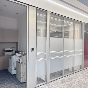 कार्यालय अंतरिक्ष प्रभाग के लिए दो ग्लास कार्यालय विभाजन पूर्वनिर्मित एल्यूमीनियम दीवार पैनल घुमावदार दीवार प्रणाली - Product Image 2