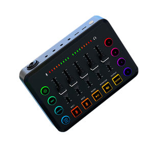 Vente en gros F9 48V Live Streaming Carte son Mélangeur audio Changeur <span class=keywords><strong>de</strong></span> voix avec lumière RVB - Product Image 2