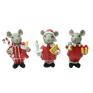 Resin Christmas Craft Christmas <strong>Mouse</strong> Figurine Resin <strong>Ornament</strong> - Product Image 1