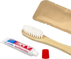 Eco-Friendly Biodegradable White <b>Box</b> Packaging for Toothbrush <b>Soft</b> Nylon Charcoal Disposable Hotel Dental Kit - Product Image 4