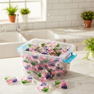 Бесплатный образец: Капсулы для стирки 5 в 1 с кондиционером для белья, защитой цвета и пятновыводителем, гель для стирки, 100 шт.*8 г - Product Image 1