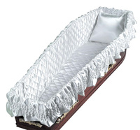 Ensemble de literie de cercueil en satin matelassé de qualité supérieure, doux et brillant, avec oreiller, pour fournitures d'agences funéraires