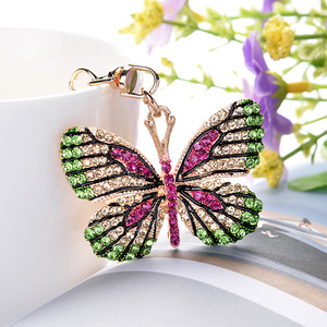 Lilangda Crystal Butterfly Keychain Glittering Full Rhinestone Alloy Key Chain Women Girl Car Bag Accessories Fashion Key <b>Ring</b> - Product Image 4