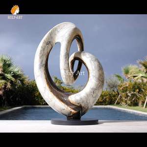 Tay chạm khắc đá khắc điêu khắc bằng đá cẩm thạch trắng trừu tượng tượng cho vườn - Product Image 5