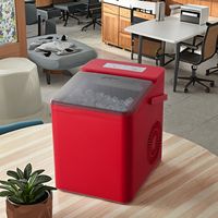OUSHENG Machine à glaçons électrique portable, glaçons en forme de balle, commande tactile, boîtier en plastique, réservoir d'eau, utilisation domestique, hôtel, bureau