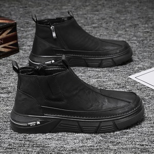 Bottes à lacets pour hommes 2024 Nouveauté toutes saisons, style britannique, décontractées, en cuir, multifonctionnelles - Product Image 6