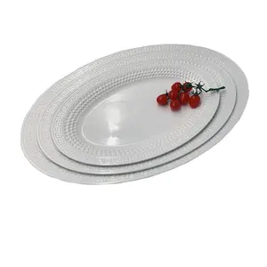 unbreakable kitchen melamine dishes restaurant plate dishes 28 inch big size serving dishes oval white luxury serving plates